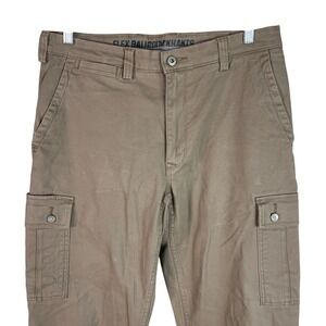 Duluth Mens‎ Flex Ballroom Khakis Cargo Pants 32x30 Brown Canvas Relaxed Fit